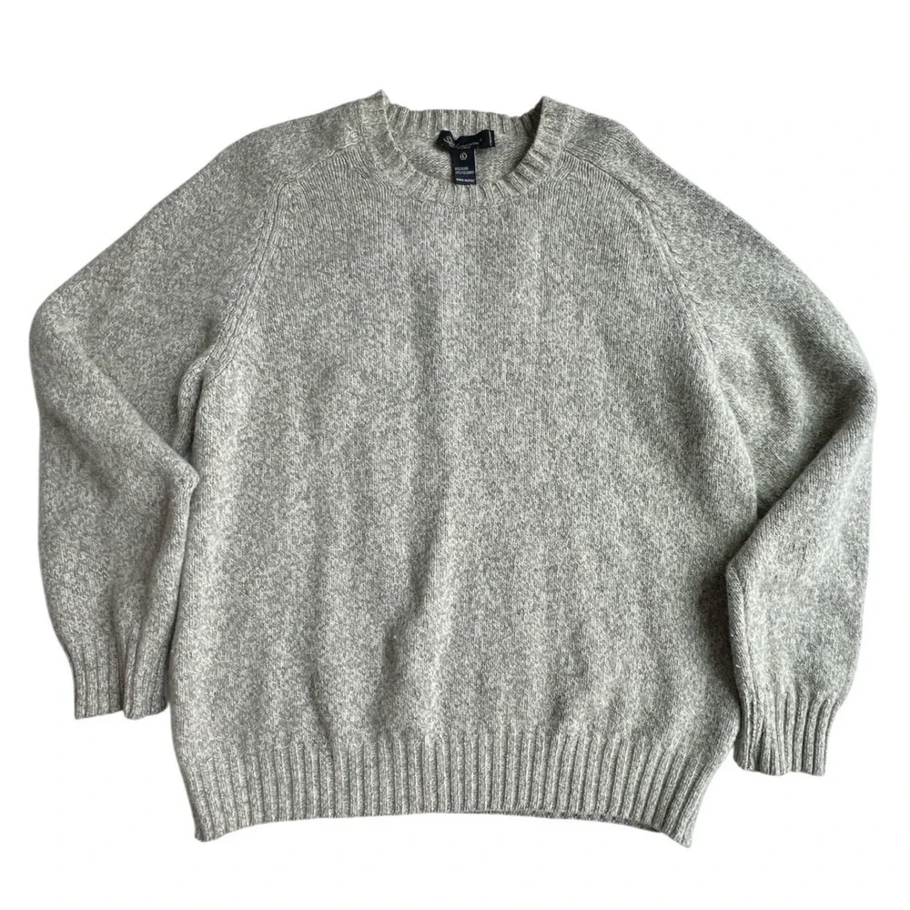 Blumarine Uomo Sweater Mens L Wool Blend Fisherman Beige Gray Italy Classic